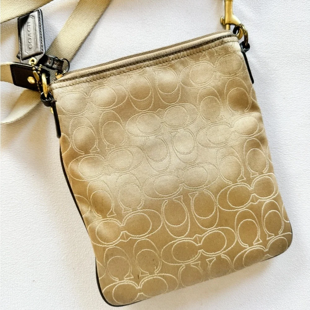 Coach Beige Signature Crossbody Bag